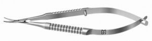 Ножницы роговичные универсальные, изогнутые, т/к, лезвия 7.5 мм, плоская ручка, дл. 102 мм